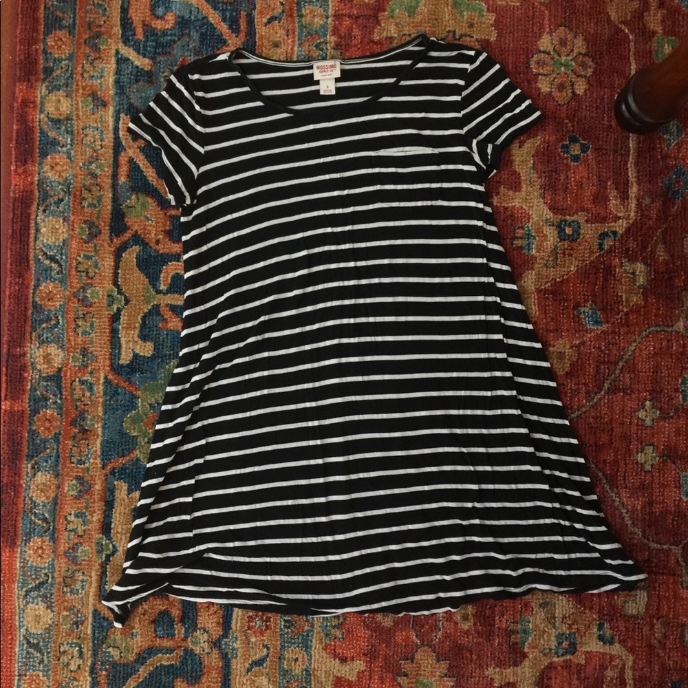 Striped Black and White T-shirt Dress